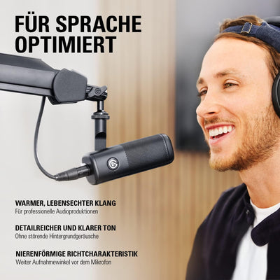 Elgato Wave DX – Dynamisches XLR-Mikro, nierenförmige Richtcharakteristik, unterdrückt Hintergrundge