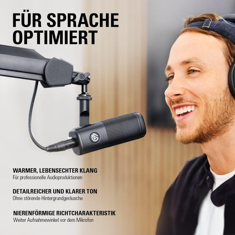 Elgato Wave DX – Dynamisches XLR-Mikro, nierenförmige Richtcharakteristik, unterdrückt Hintergrundge