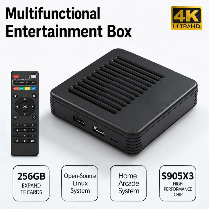 Whatsko Retro Konsole (256G), Video Konsole, Heim-Arcade-System, Super Konsole, Plug and Play, 4k HD