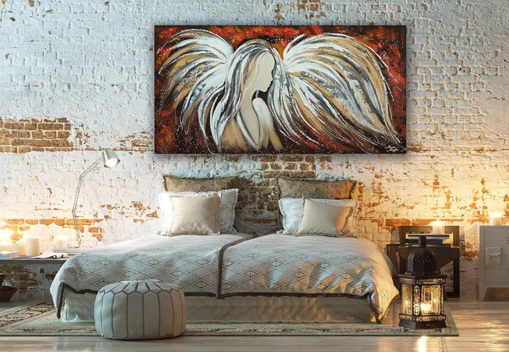 Monica Mirafiori I 100% HANDGEMALT I Gemälde Engel 100x50cm | Gemälde Handgemalt | Acrylgemälde | Se