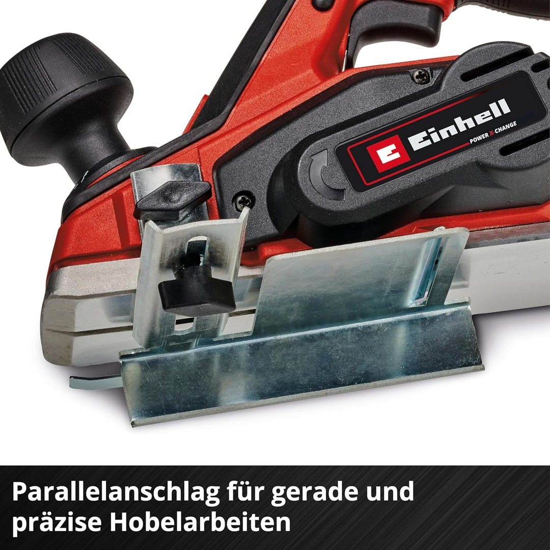 Einhell Akku-Hobel TE-PL 18/82 Li-Solo Power X-Change (18 V, Li-Ionen, 82 mm Hobelbreite, bis 2 mm S