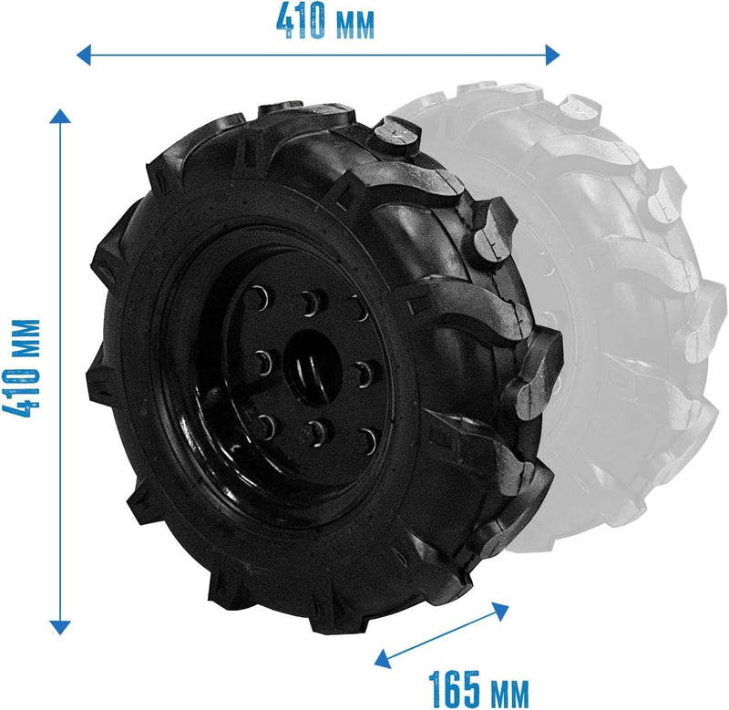 Güde 95182 Satz Räder Doppelbereifung (2 Räder 4.00-8, 2 Adapter, Passend zu: 95180 und 95187 Motore