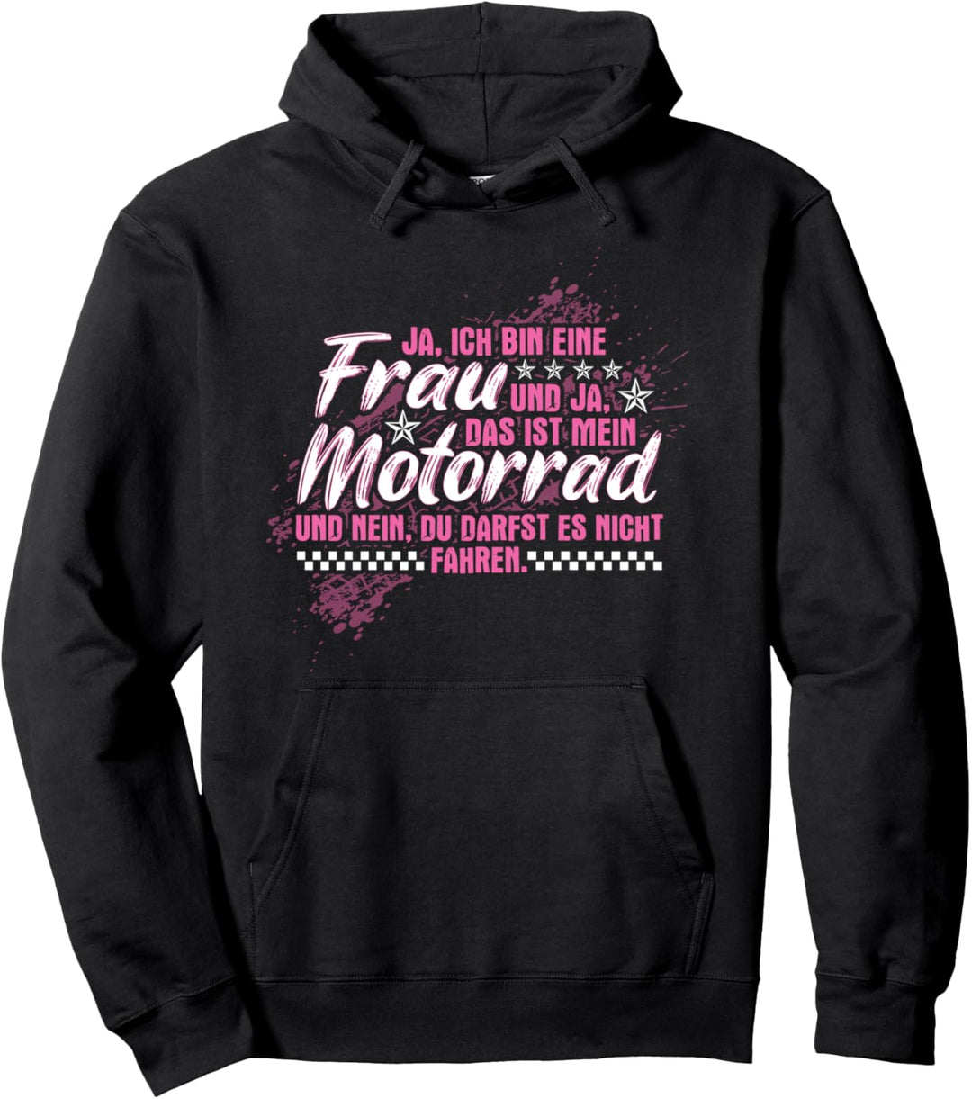 Motorrad Fahrerin I Motorradfahrerin Geschenk I Motocross Pullover Hoodie