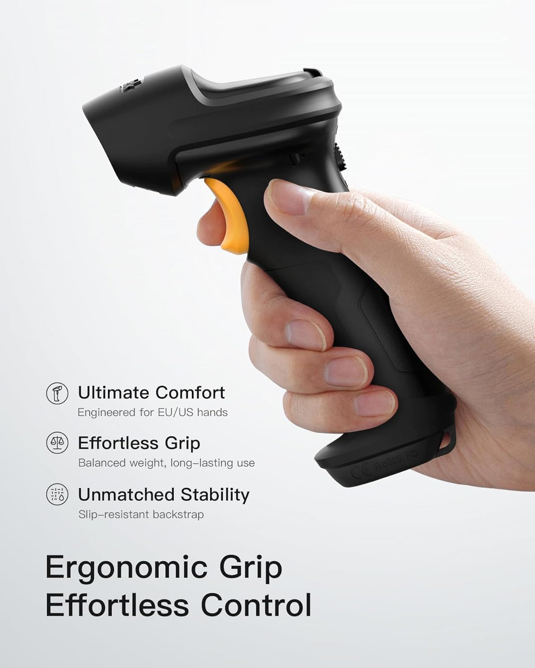 Inateck Wireless Barcode Scanner 2.4 GHz, 35 m Reichweite, automatisches schnelles und präzises Scan