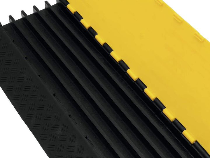Eurolite Kabelbrücke 5 Kanäle 900x500x50mm | Robuste Kabelbrücke mit gelbem Deckel und 9 t Maximalla