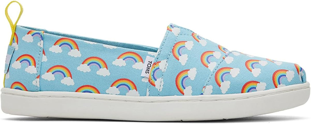 TOMS Mädchen Classic Alpargata Flacher Slipper 36 EU Blaue im Dunkeln Leuchtende Regenbögen, 36 EU B