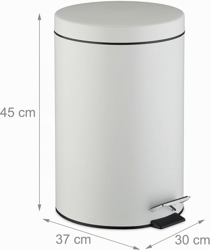 Relaxdays Mülleimer Küche, 20 Liter, mit Deckel, entnehmbarer Inneneimer, Fusspedal, mattes Design,