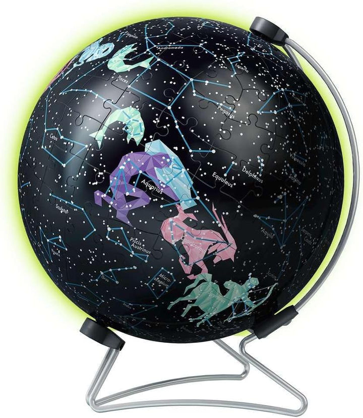 Ravensburger 3D Puzzle 11544 - Glow In The Dark Sternenglobus - 180 Teile - Nachleuchtender Globus f