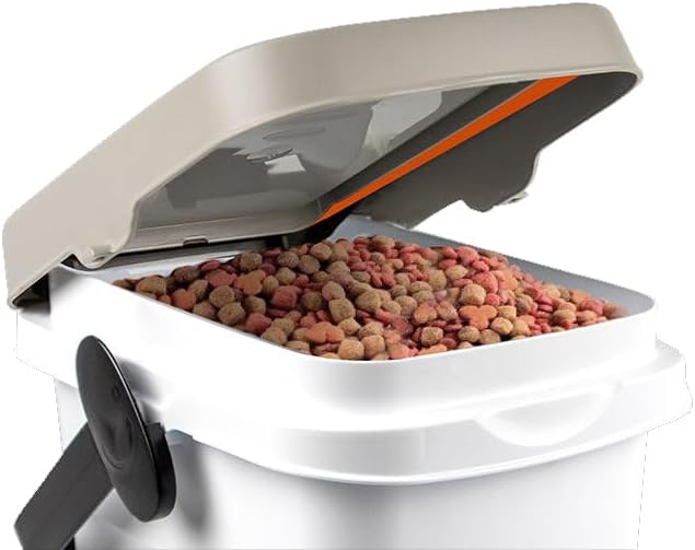 Kerbl Petfood Container (fest verschliessbar, für ca. 2,5 kg Trockenfutter, Farbe grau/weiss, luftdi