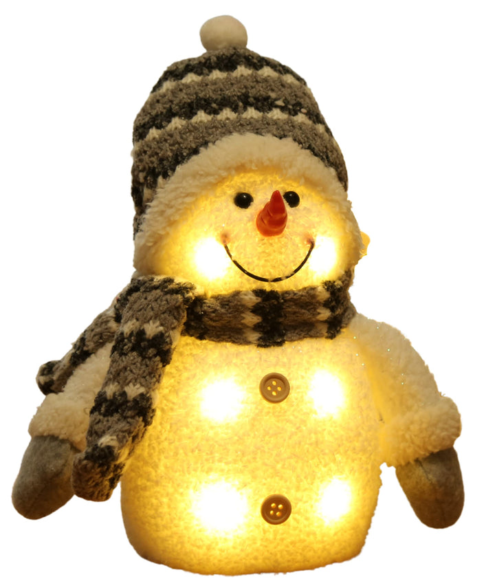 Bambelaa! Schneemann Coldy Deko LED Figuren Weihnachten Klein Grau Weiss Beleuchtet Innen Weihnachts