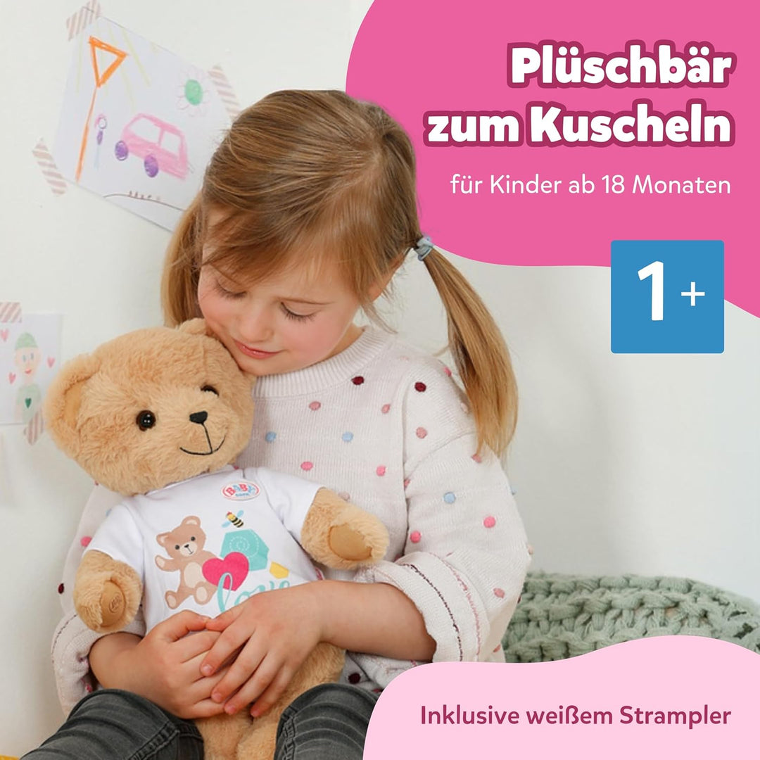 BABY born Bär, Teddy Kuscheltier mit weissem Strampler und beweglichen Armen und Beinen, 835388 Zapf