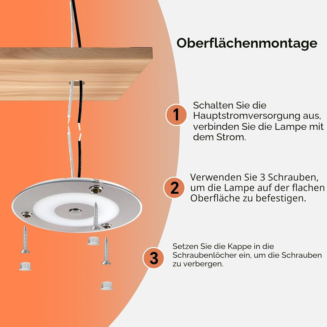 Obeaming 12V LED Deckenleuchte Wohnmobil, Dimmbar Panel Leuchte 120mm 4,5W 400LM Zwei Farbe (Warm We