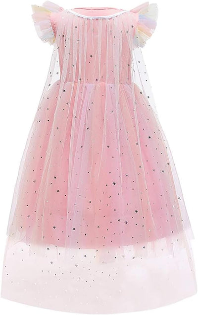 FYMNSI Mädchen Prinzessin Kostüm Kleid Umhang mit Zubehör Weihnachten Halloween Fasching Karneval Ve