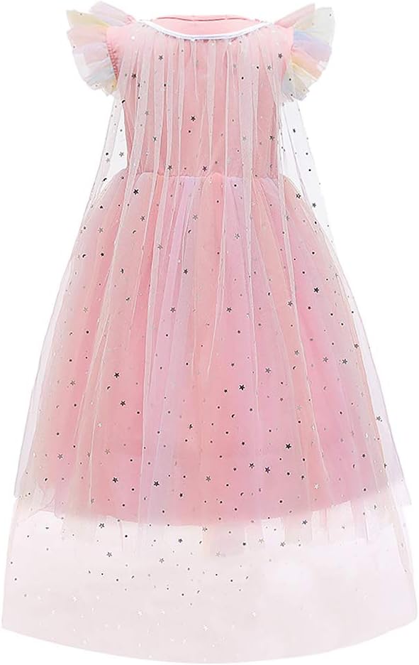 FYMNSI Mädchen Prinzessin Kostüm Kleid Umhang mit Zubehör Weihnachten Halloween Fasching Karneval Ve