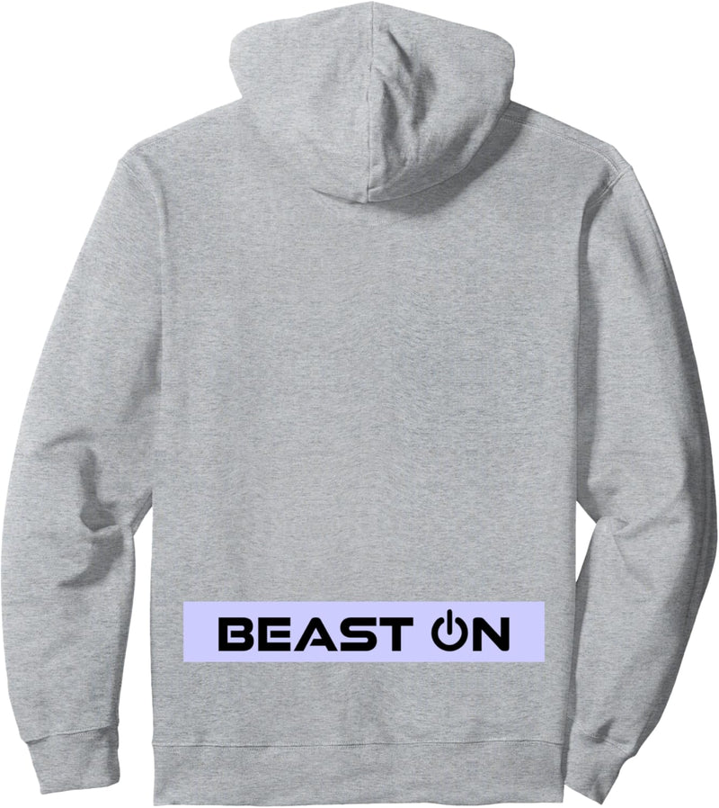 Beast ON Rücken Motiv Fitness Gym Motivation lila Farbe Pullover Hoodie