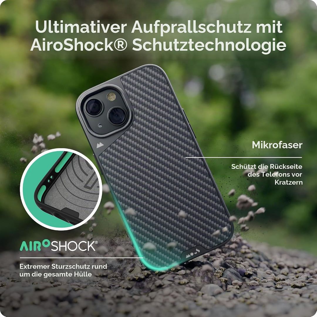 Mous Hülle für iPhone 15 MagSafe Kompatibel Case - Limitless 5.0 - Carbonfaser - Handyhülle iPhone 1