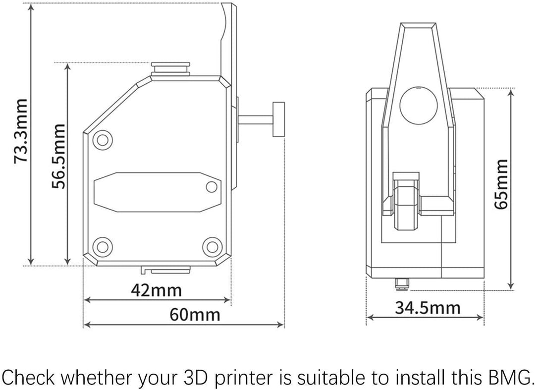 IMETRX Dual Drive Gear Extruder Bowden Extruder Zahnrad für Prusa i3 Anycubic Mega Creality Ender 3