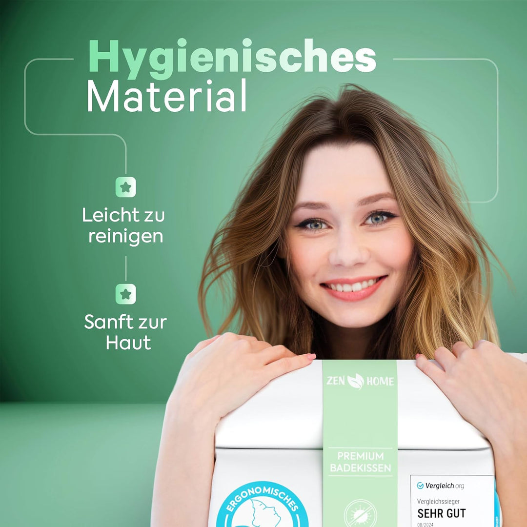 Laneta Badewannenkissen - Ergonomisches Badekissen mit 4D-Spezialschaumfüllung [Designed in Germany]