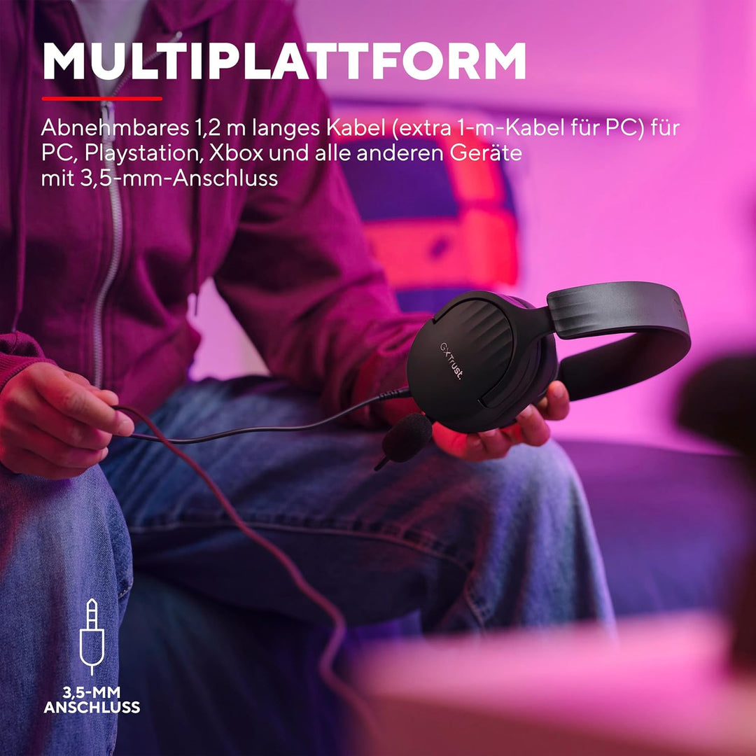 Trust Gaming GXT 489 Fayzo Gaming Headset, 85% Recyclingkunststoff, für PC, PS5, PS4, Xbox Series X|
