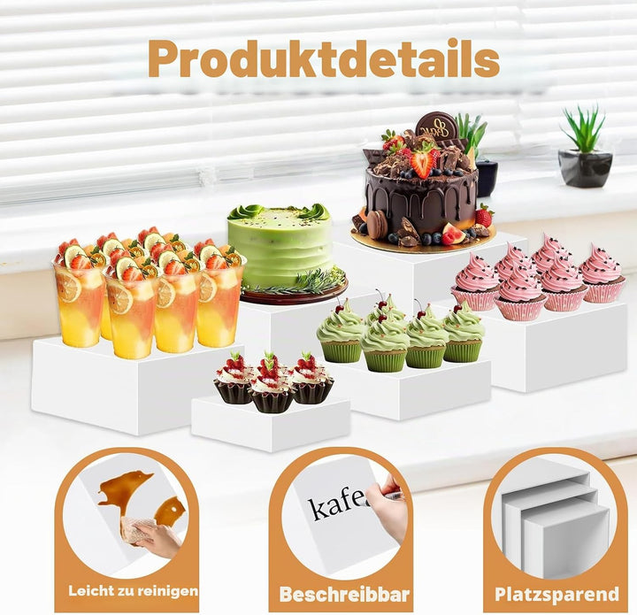 Buffet Ständer, 6 Stück 3 4 5 6 7 8 Zoll Acryl Risers Sockel Podest Deko Erhöhungen Tortenständer Pr