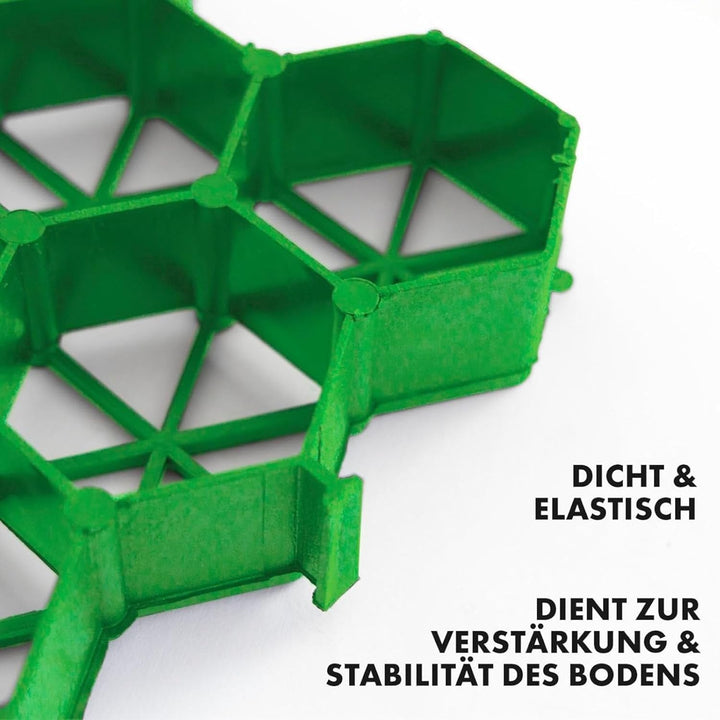 Floordirekt Rasengitter aus Kunststoff befahrbar 1m² - 4 Stück - 50 x 50 cm, Gruen - Bodengitter, Pa