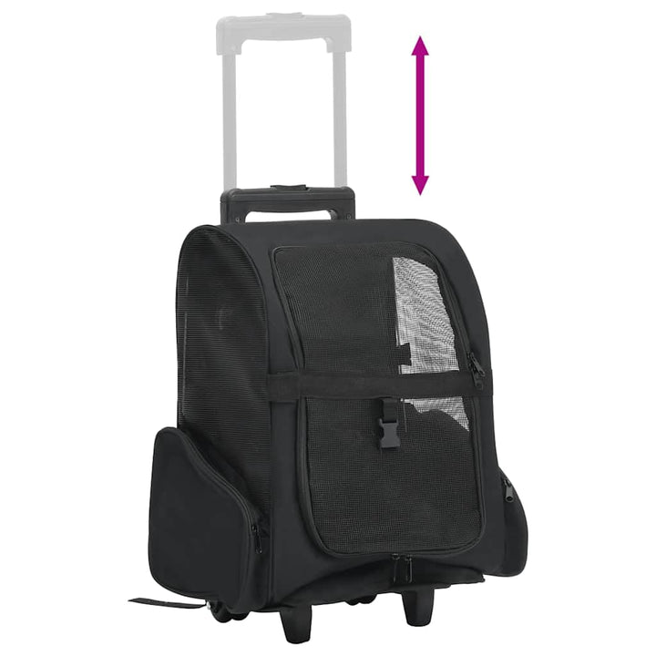 vidaXL Haustiertrolley Faltbar Schwarz Hundetrolley Rucksack Transporttasche, Schwarz