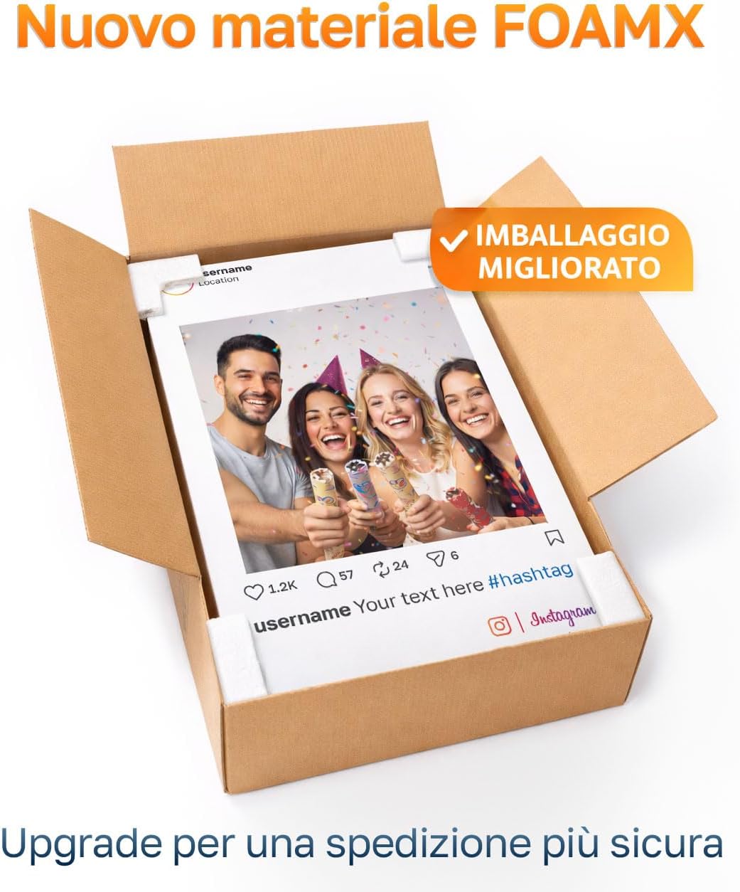LARGE FORMAT Personalisierter Selfie-Rahmen, Rahmen für Partys und Firmenveranstaltungen, 100 x 70 c