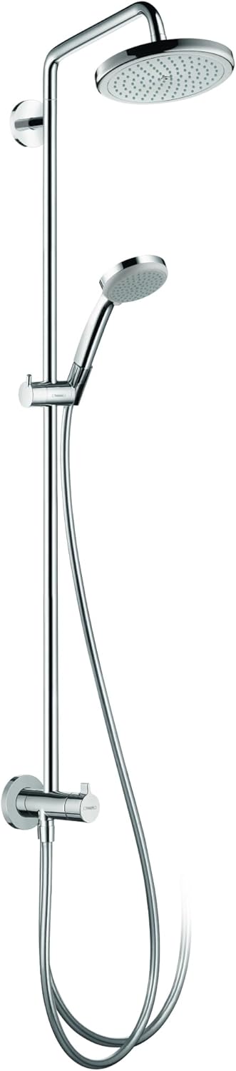 hansgrohe Croma 220 Air Duschsystem Reno (5 Strahlarten) Chrom, Kopfbrause 220 mm / 1 Strahlart