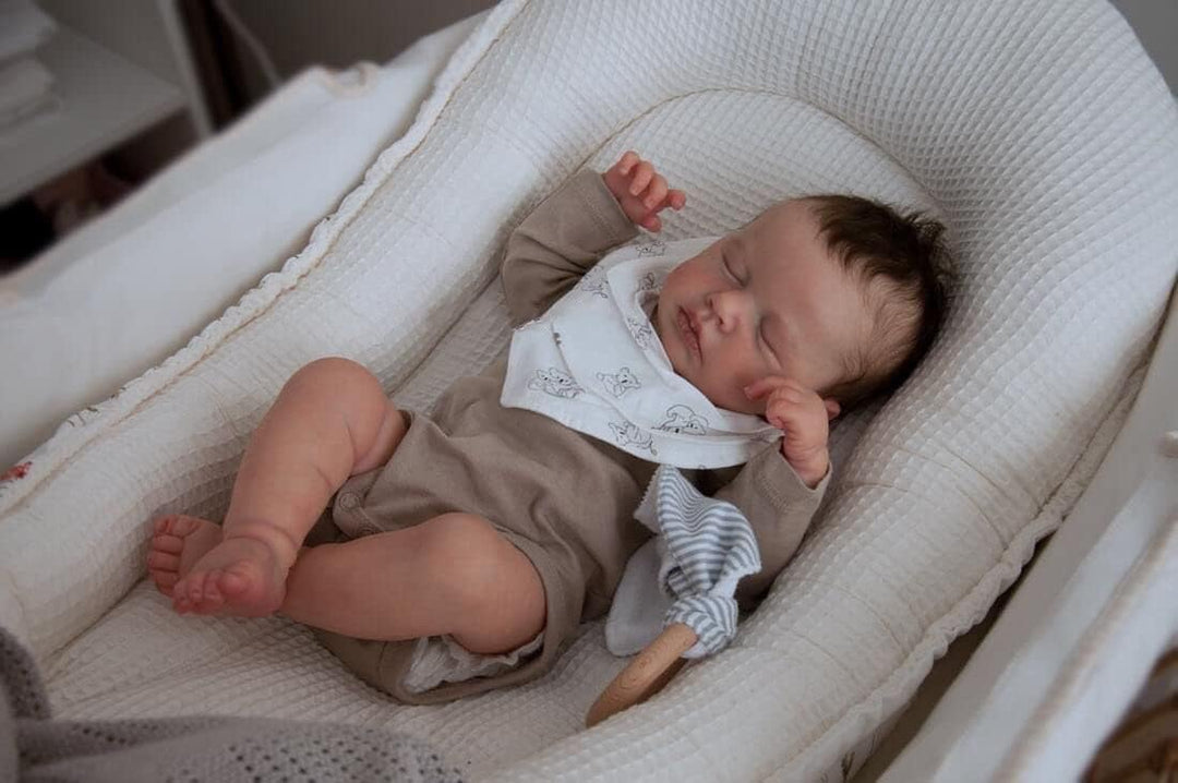 Zero pam Reborn Baby Vollsilikon Lebensecht Mädchen,50CM Lächelndes Silikon Baby Puppe Mit Haaren, S