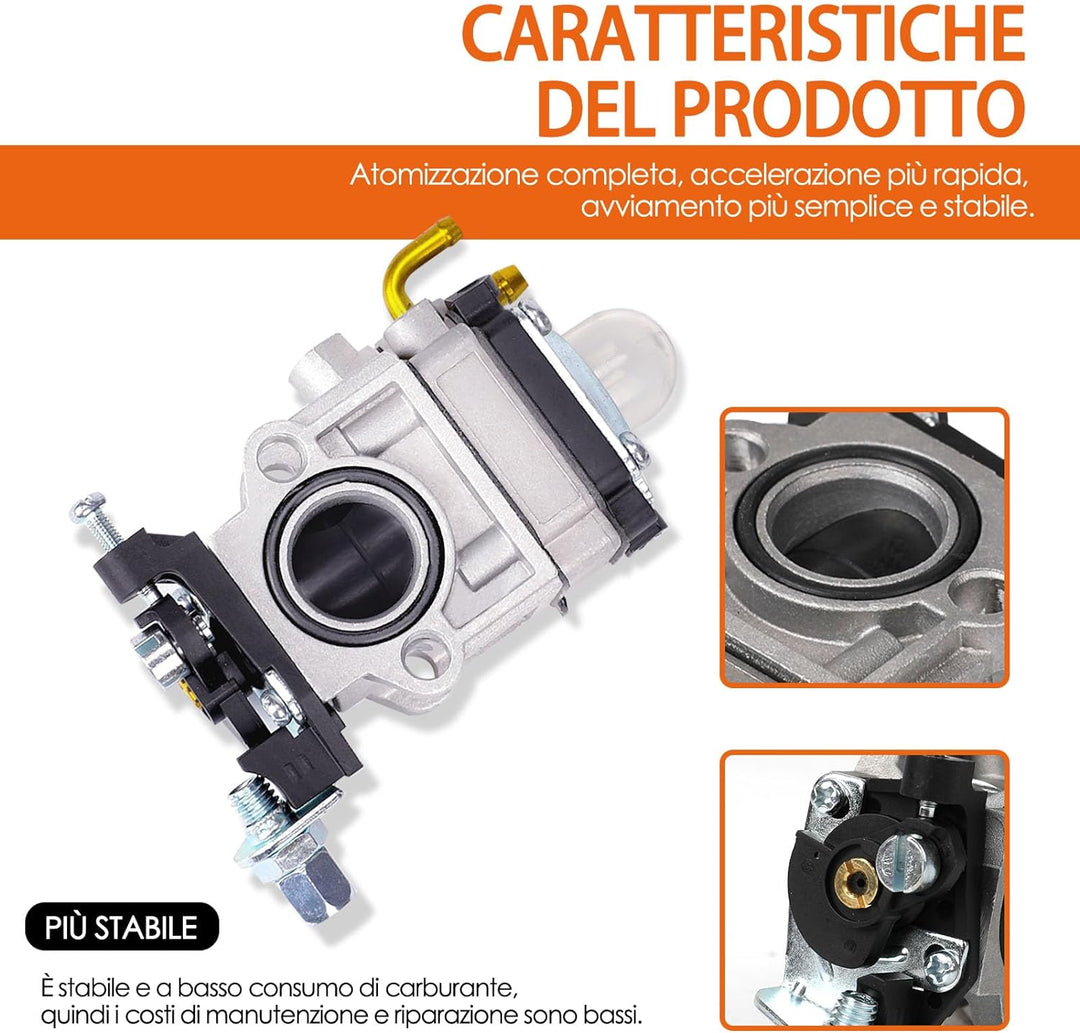 Vergaser für Motorsense 52 cc 49 cc 43 cc, Inklusive Komplettem Zubehörsatz, Passend für Eine Vielza