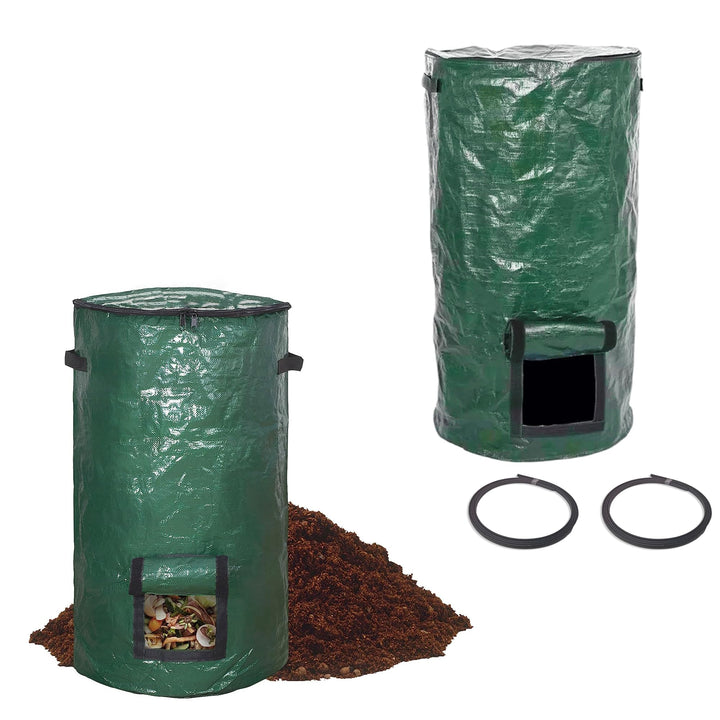 Kompost-Müllbeutel, 100 l, für den Aussenbereich, wiederverwendbar, Bioabfall, Garten, Hof, Kompostb