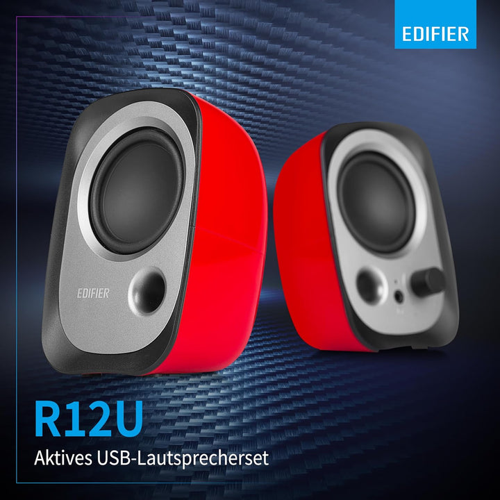 Edifier R12U RD USB-Lautsprecherset Bassreflex-Port Kopfhöreranschluss Integrierter Lautstärkeregler