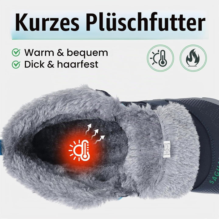 SAGUARO Winter Barfussschuhe Unisex - Warm Gefüttert, Breite Zehenbox, Zero-Drop-Sohle für Winterspa