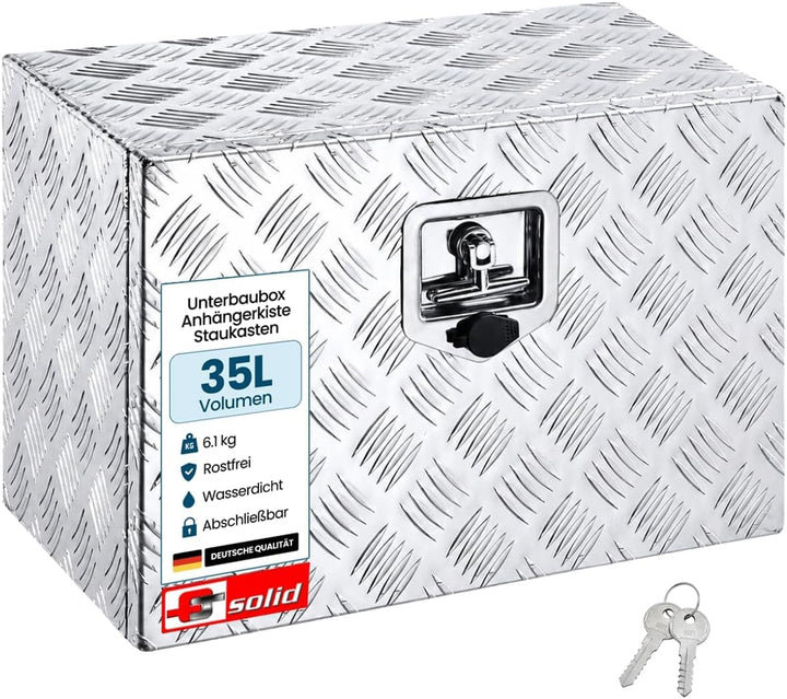 FTsolid Unterbaubox Anhängerkiste Staukasten J1-A Anhängerkiste Gurtkiste Staubox Werkzeugkiste 35l