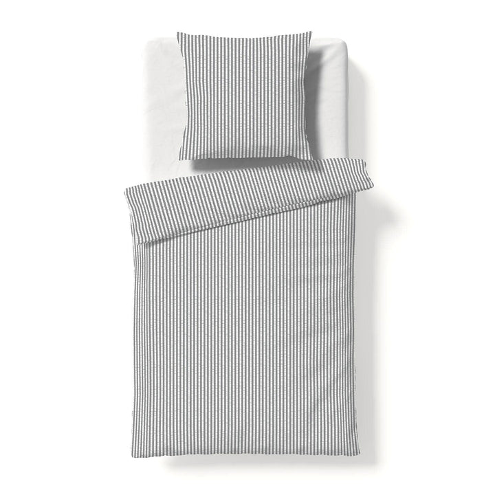 fleuresse Seersucker Rio, anthrazit, 155 x 220 + 80 x 80 cm 155 x 220 + 80 x 80 cm Anthrazit, 155 x