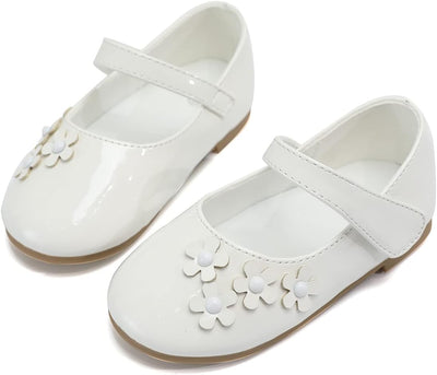 DADAWEN Mädchen Mary Jane Halbschuhe Prinzessin Ballerinas 21 EU Weiss, 21 EU Weiss