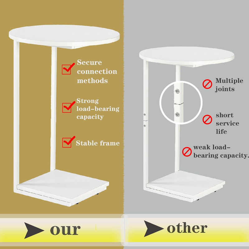 HDANI C-förmiger Beistelltisch 2er Set,Runder Couchtisch Sofatisch Nachttisch Nachttisch Laptoptisch