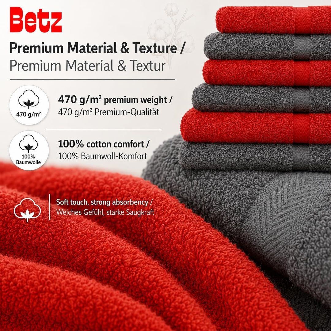 Betz Premium Frottier Handtuch-Set 10-teilig - 2X Duschtücher - 4X Handtücher - 2X Gästetücher - 2X