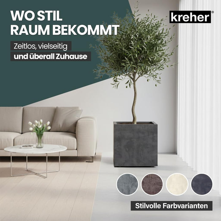 Kreher XL Pflanzkasten Millennium in verschiedenen Formaten und Farben. Tolle Naturstein Optik in Br