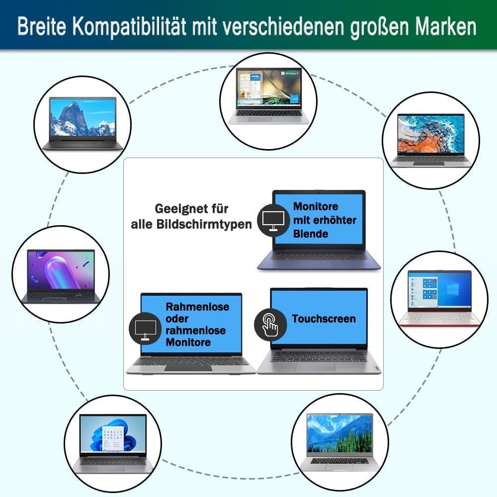 STARY 15,6 Zoll Laptop Sichtschutzfolie für 16:9,Abnehmbarer Anti Spy Bildschirm Blickschutzfolie,15