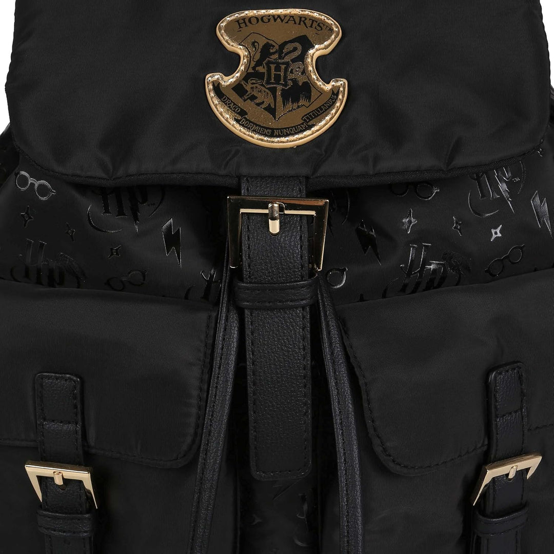 Schwarzer Rucksack mit Fächern Hogwarts Harry Potter Einheitsgrösse