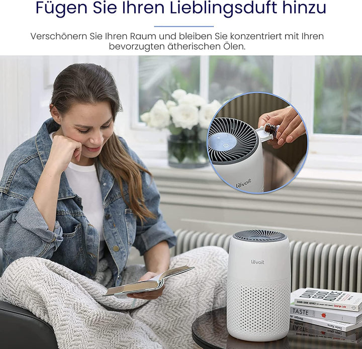 LEVOIT Luftreiniger mit Aromatherapie, HEPA Luftfilter gegen Schimmel, Staub und Tierhaare bis zu 0,