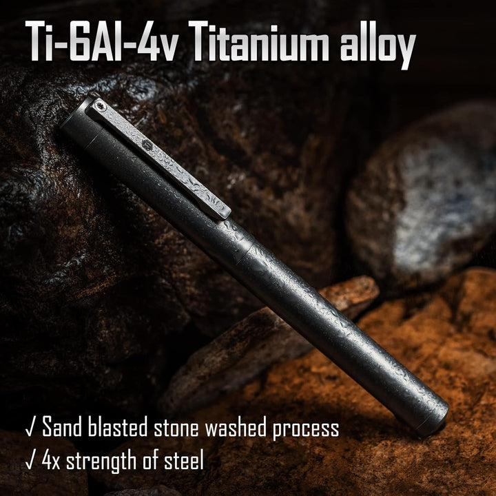 KeyUnity KP02 Füllfederhalter, feine Feder mit Tintenkonverter, Kalligraphiestift aus Titanlegierung