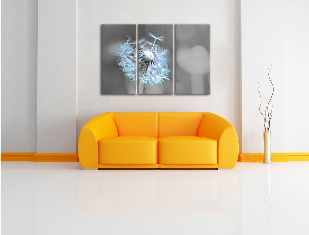 Pixxprint Schöner weisser Löwenzahn als Leinwandbild/Grösse: 3 Teilig (120x80) cm/Wandbild/Kunstdruc