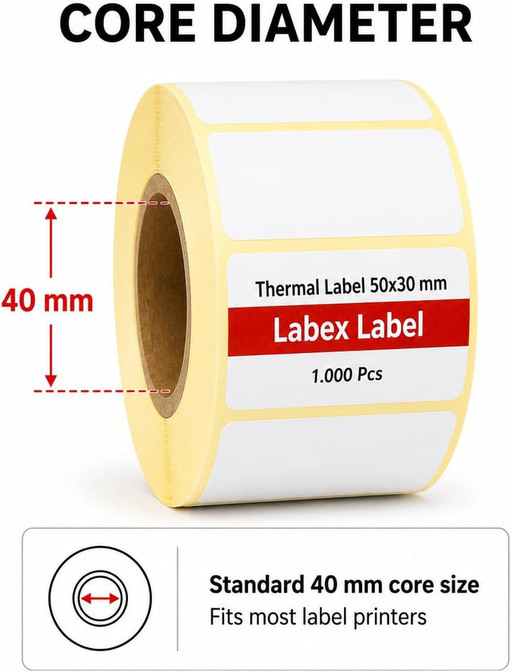 Thermotransfer etiketten 50x30 mm | Barcode etiketten, adressetiketten - Thermoetiketten auf rolle;