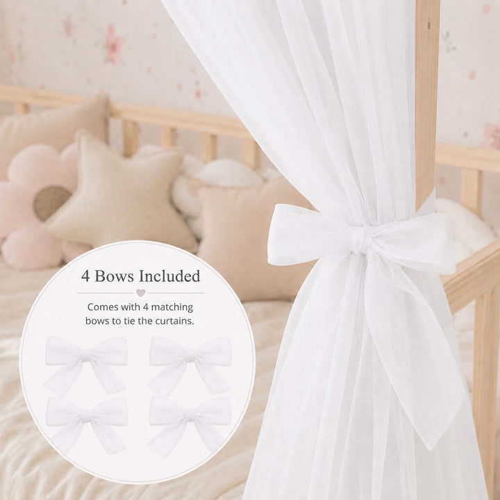 Baby Fancyroom Hausbett Himmel Betthimmel weiss/Ecru für Kinderbett Kinderzimmer Baldachin Bettvorha
