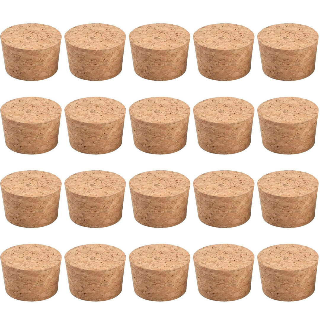 INCREWAY Set mit 20 konischen Korkstopfen aus nachhaltigem Holz für Weinflaschen, Glasgefässe, 43 x