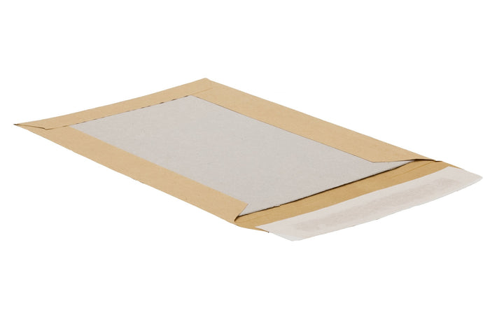 POSTHORN Papprückwandtasche (100 Stück), haftklebende Versandtasche mit Papprückwand, braune Versand