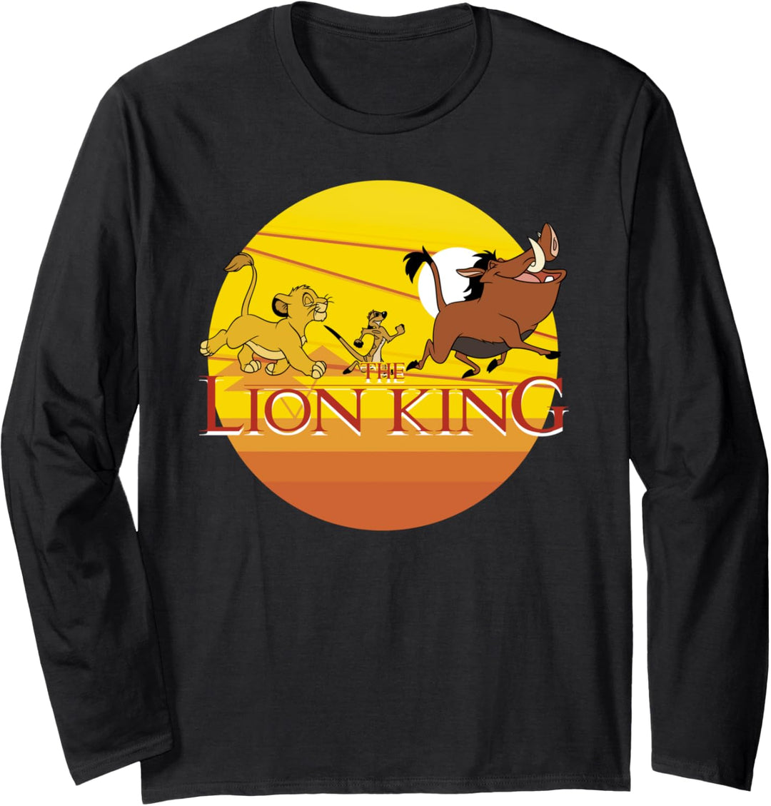 Disney The Lion King Group Shot Sunset Title Logo Langarmshirt
