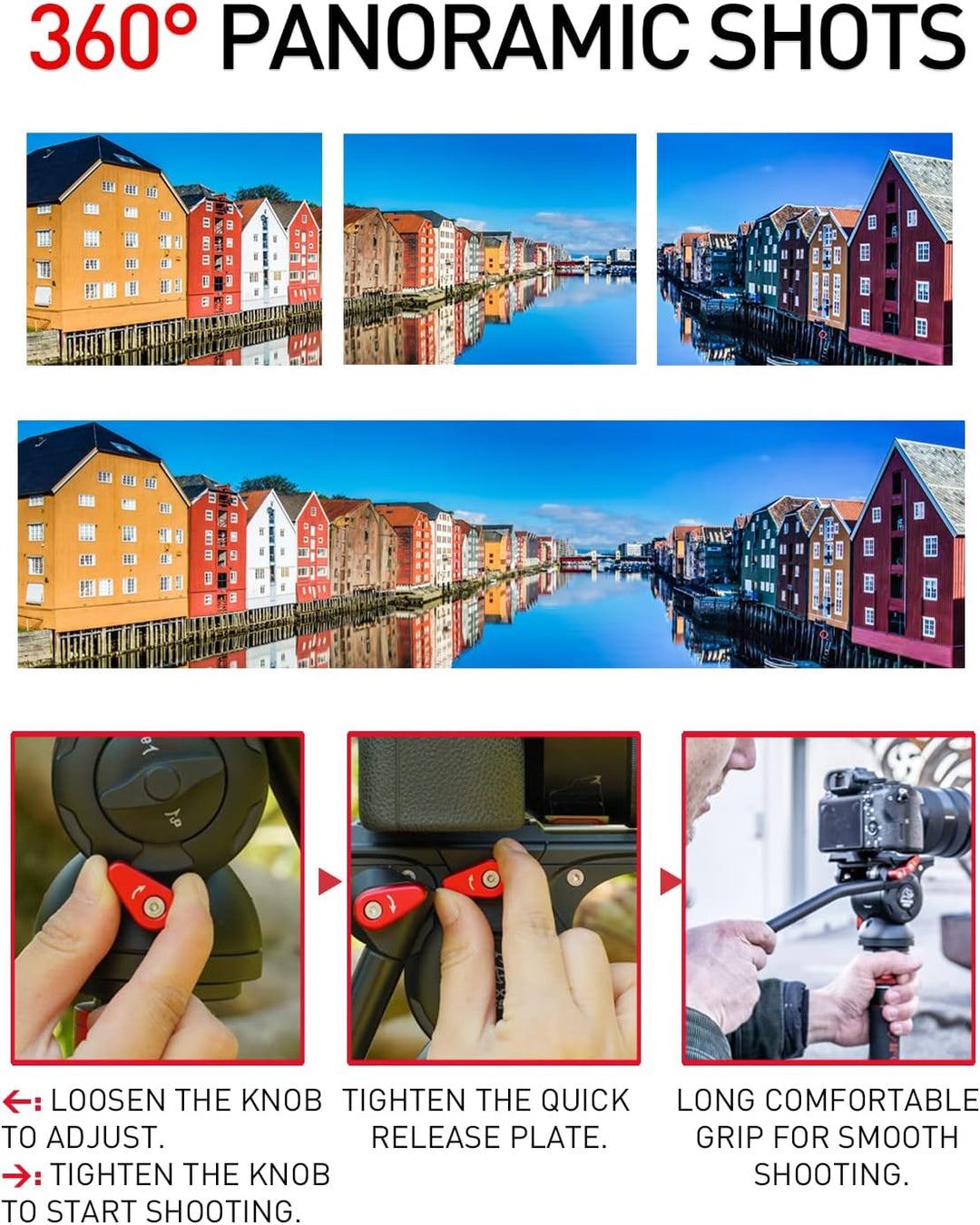 IFOOTAGE Cobra 3 Einbeinstativ Kamera C180F-P, automatische 1/4"- und 3/8"-Schraube, Kohlefaser, mit